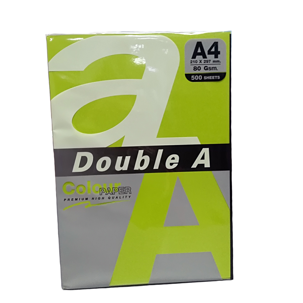 Цв. хартия Double A, 75гр., 500л., Neon green
