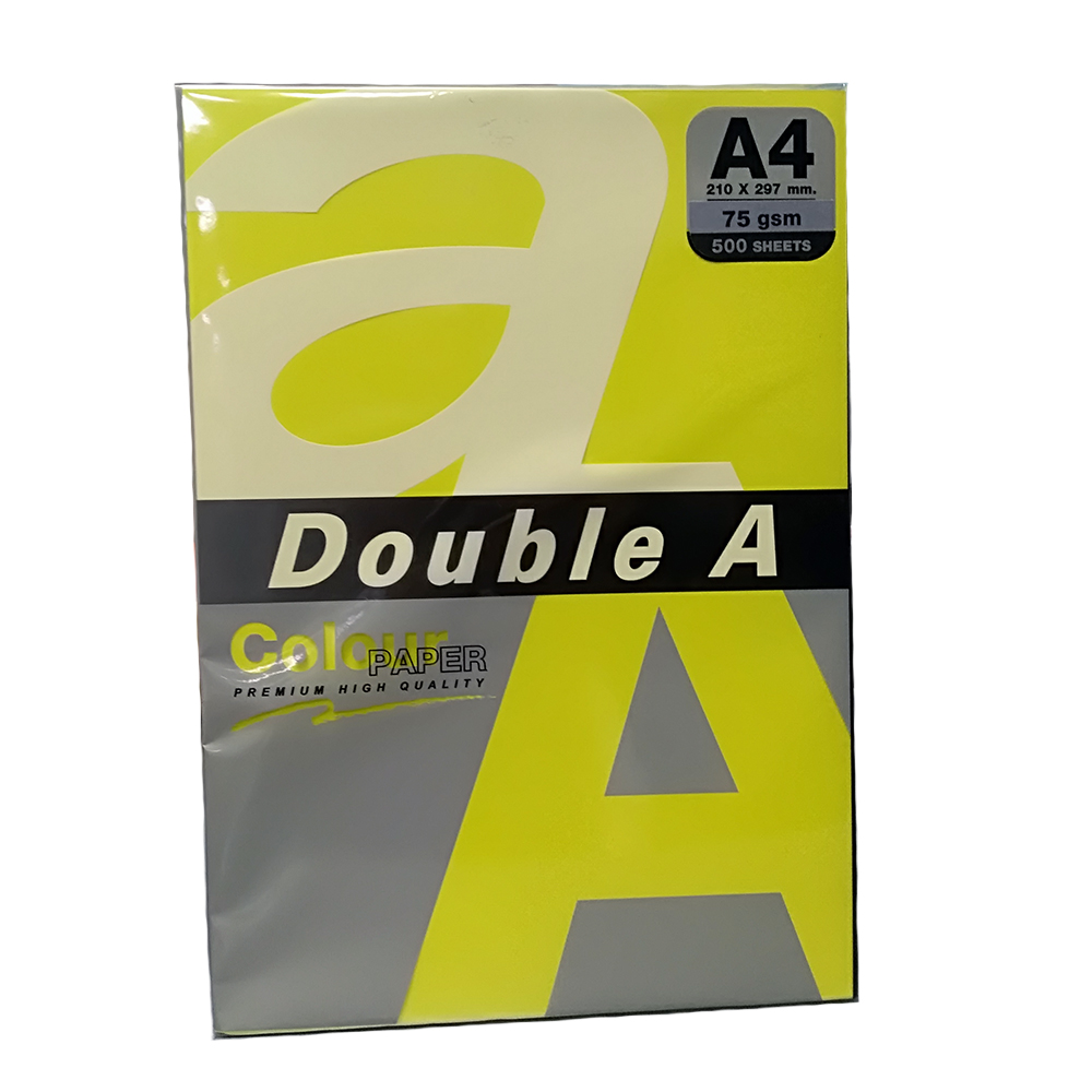 Цв. хартия Double A, 75гр., 500л., Neon yellow