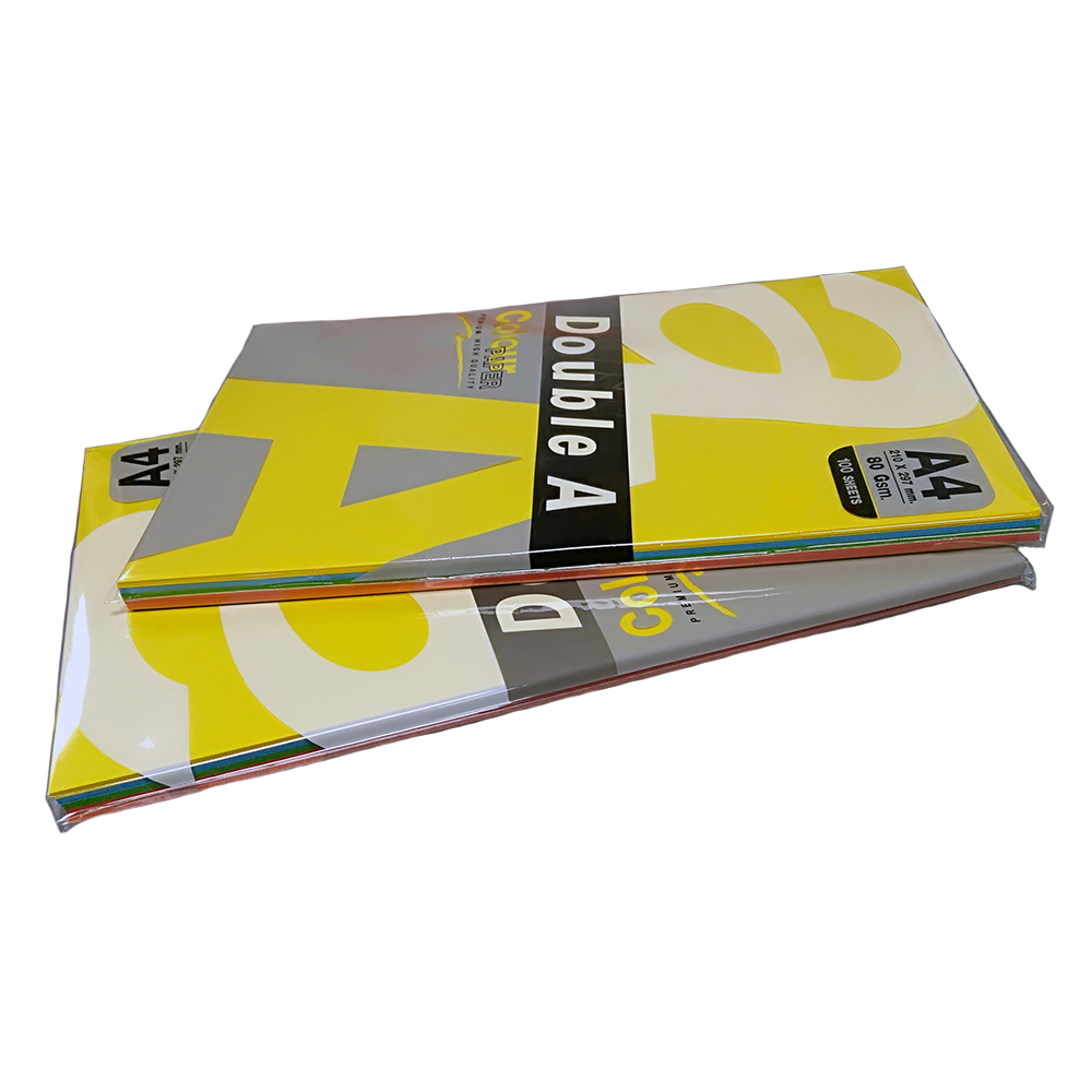 Цв. хартия Double A, 80гр., 100л., Rainbow 5, инт.