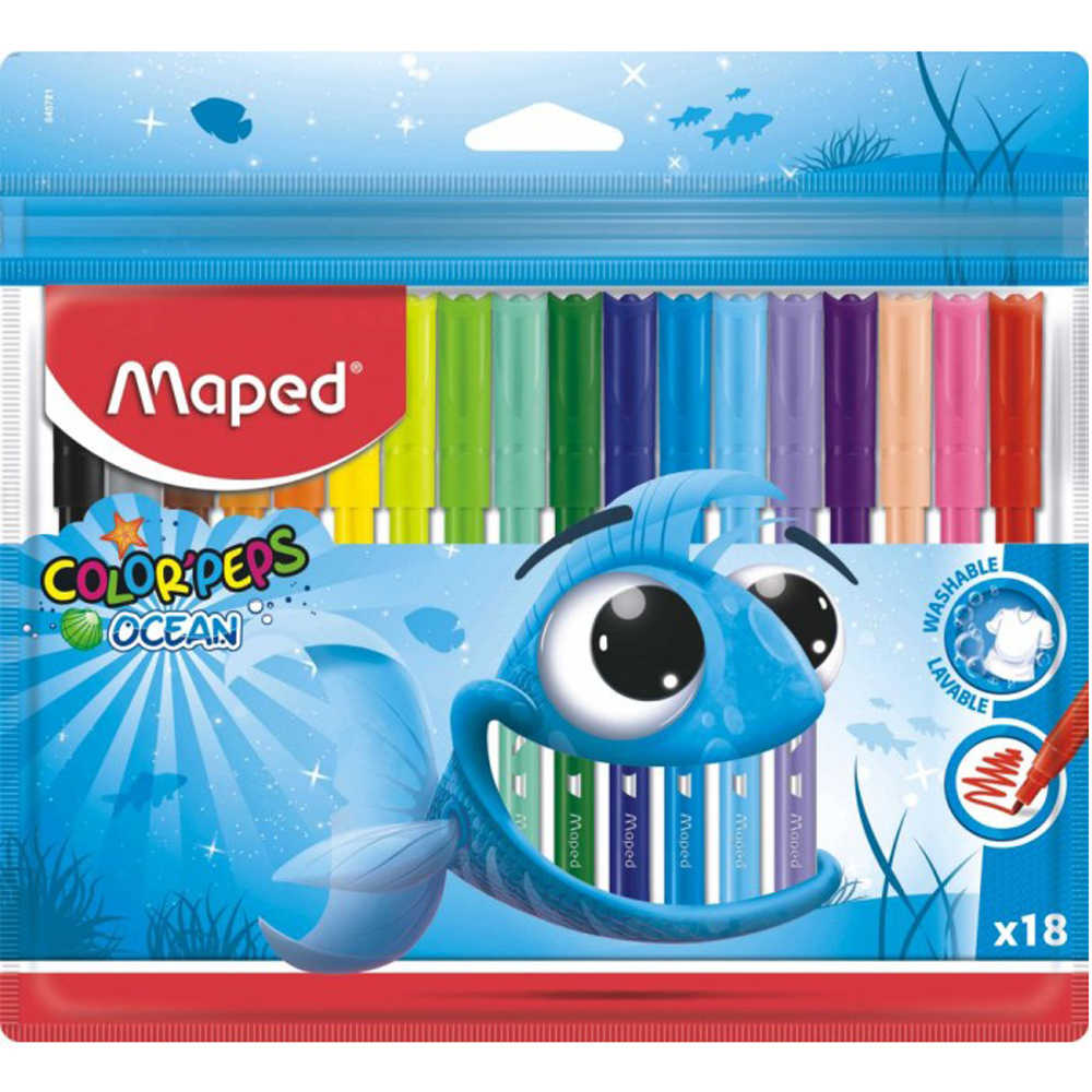 Флумастери MAPED ColorPeps Ocean, 18цв.
