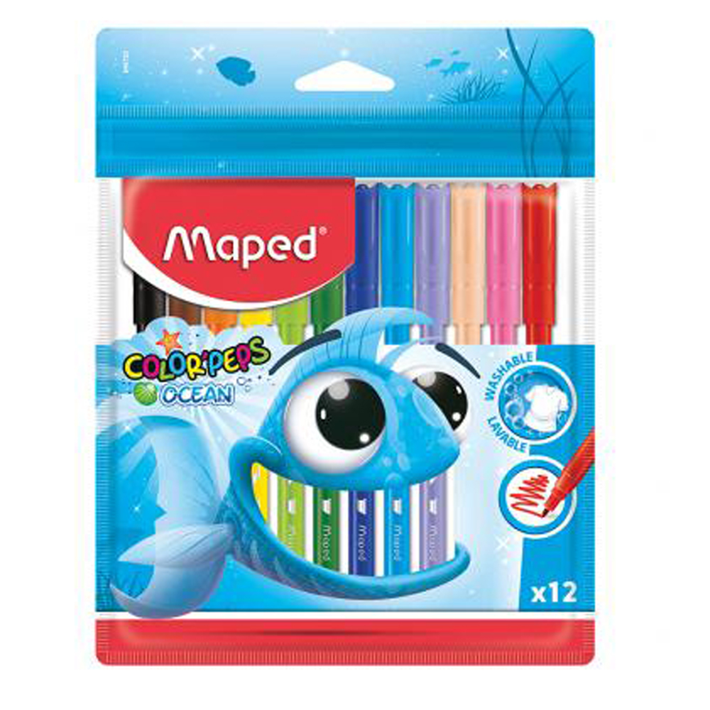Флумастери MAPED ColorPeps Ocean, 12цв.
