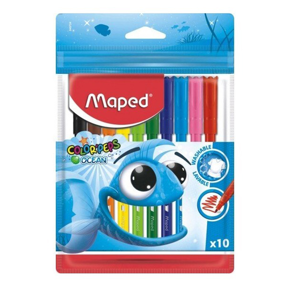 Флумастери MAPED ColorPeps Ocean, 10цв.