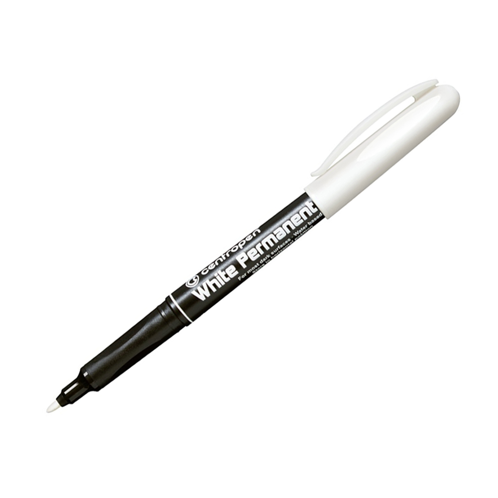 Перманентен тънкописец CENTROPEN, 1.20, бял