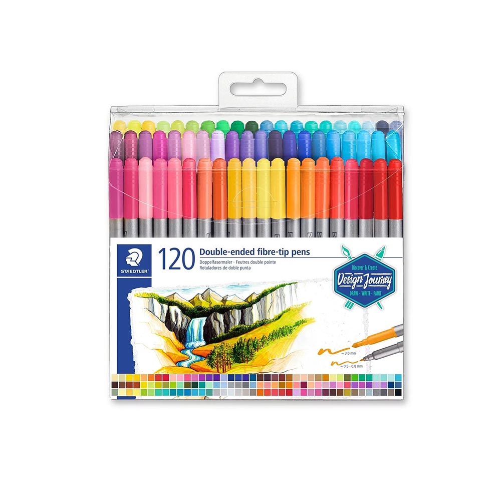 Флумастери STAEDTLER, 120цв., двувърхи