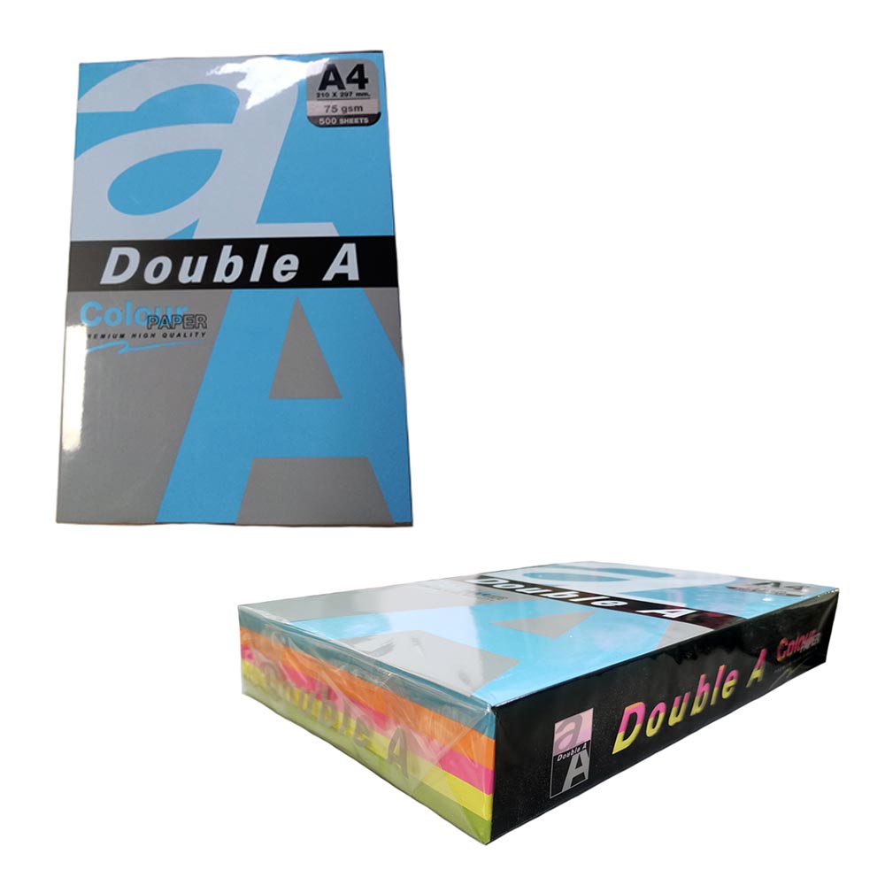 Цв. хартия Double A, 75гр., 500л., Rainbow 4, неон
