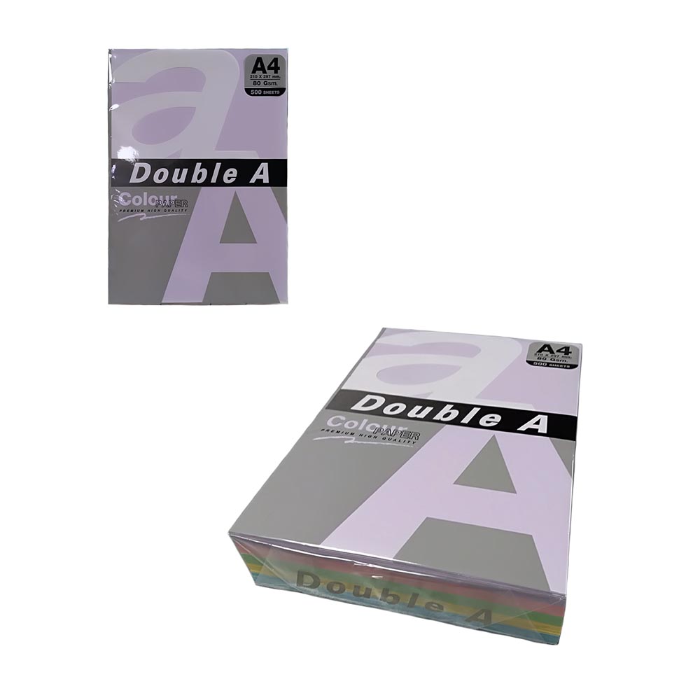 Цв. хартия Double A, 80гр., 500л., Rainbow 3, пастел