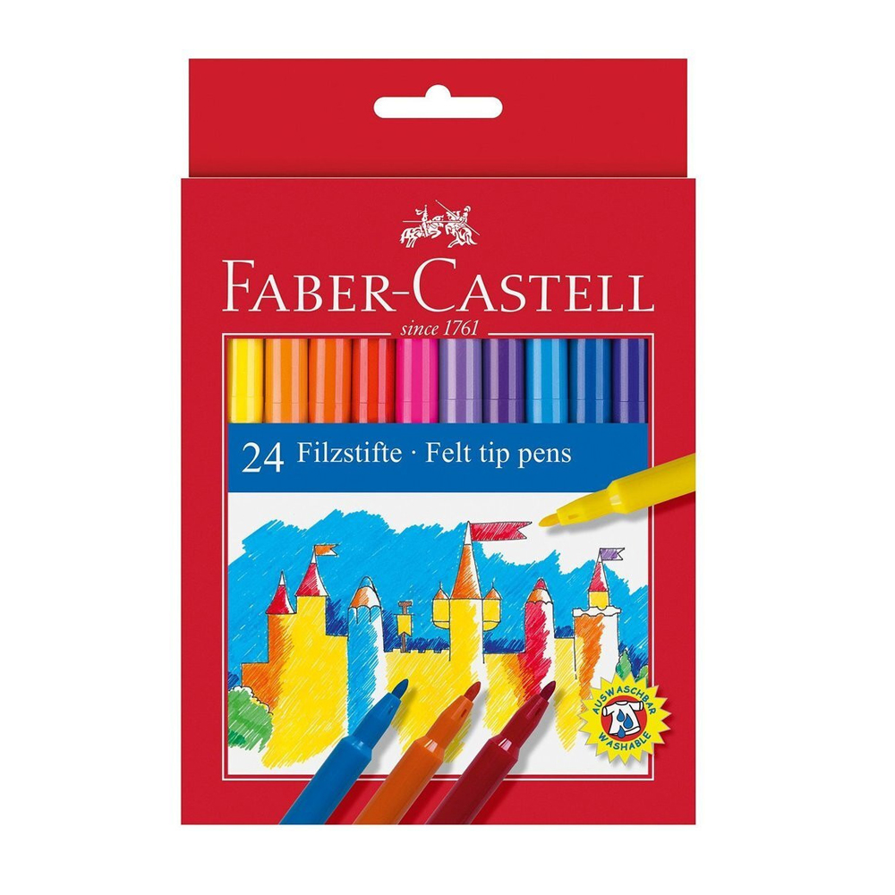 Флумастери Faber-Castell, 24цв., замък