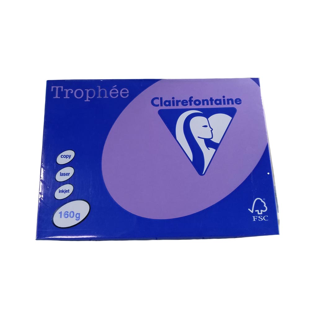 Цв. хартия Clairefontaine А4, 160гр, 1018 violett