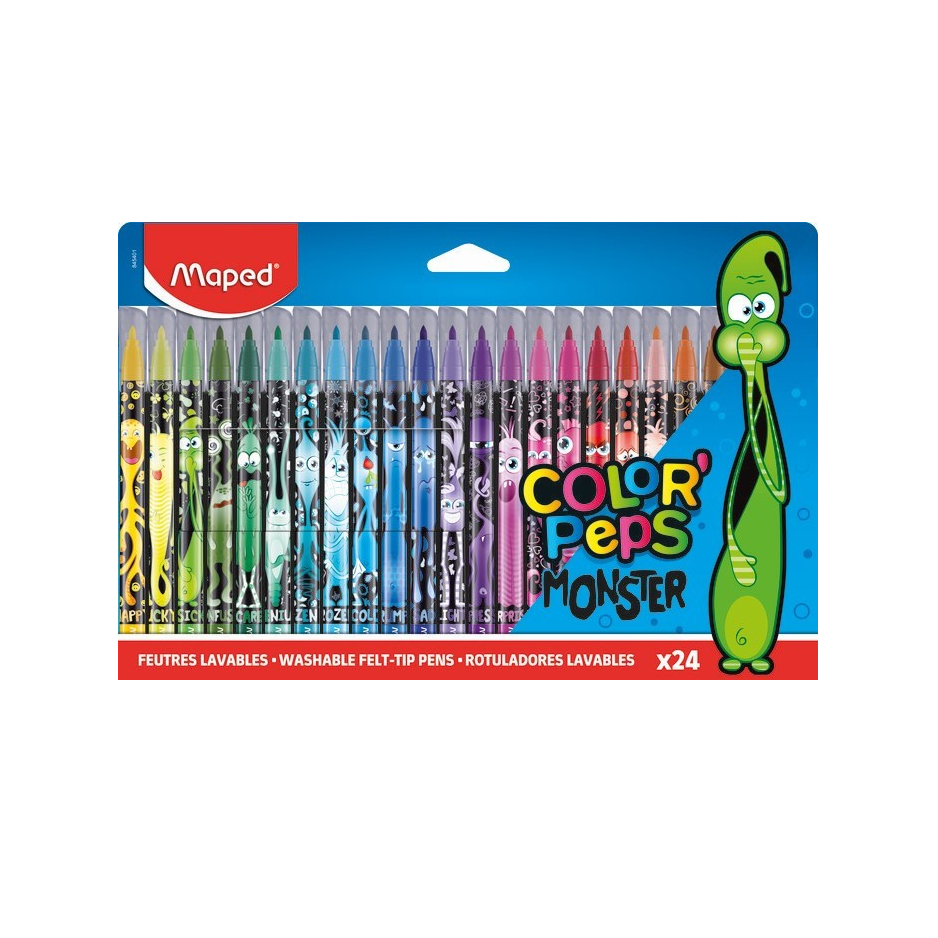 Флумастери MAPED ColorPeps Monster, 24цв.