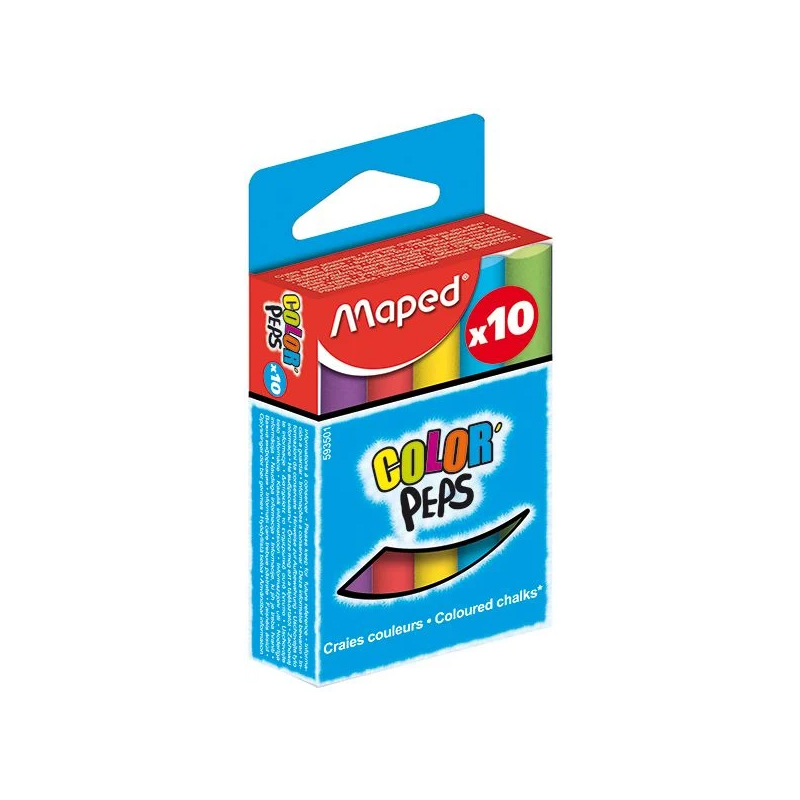 Тебешири Maped, 10цв., безпрахови, 593501