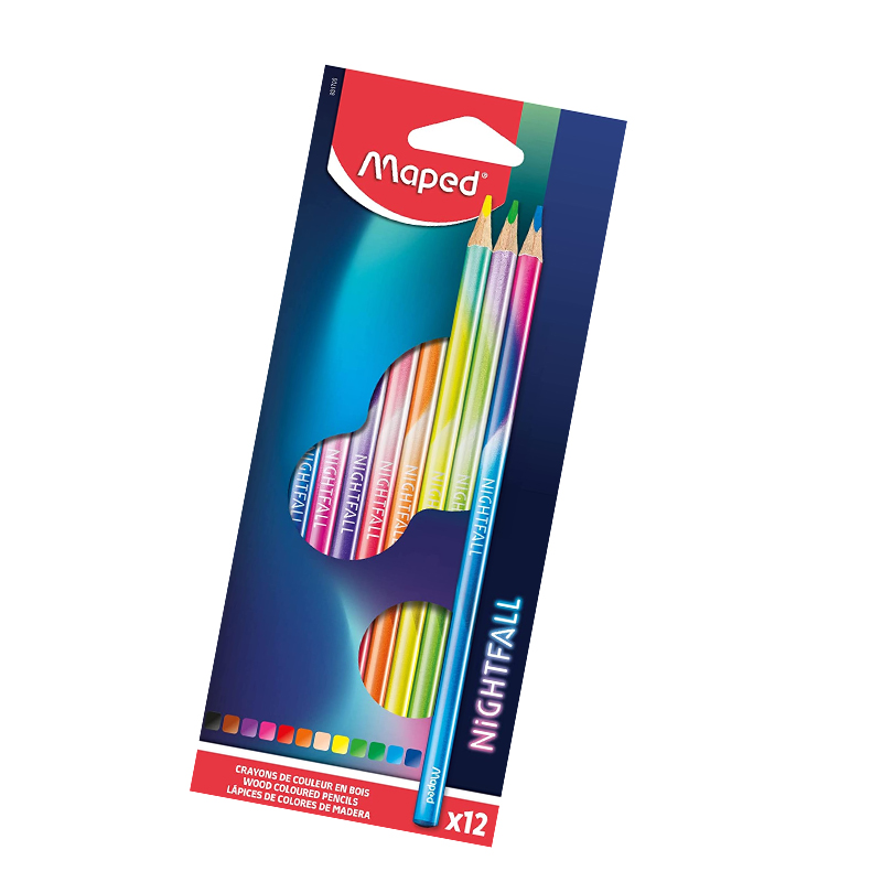 Цв. моливи MAPED Nightfall, 12цв.