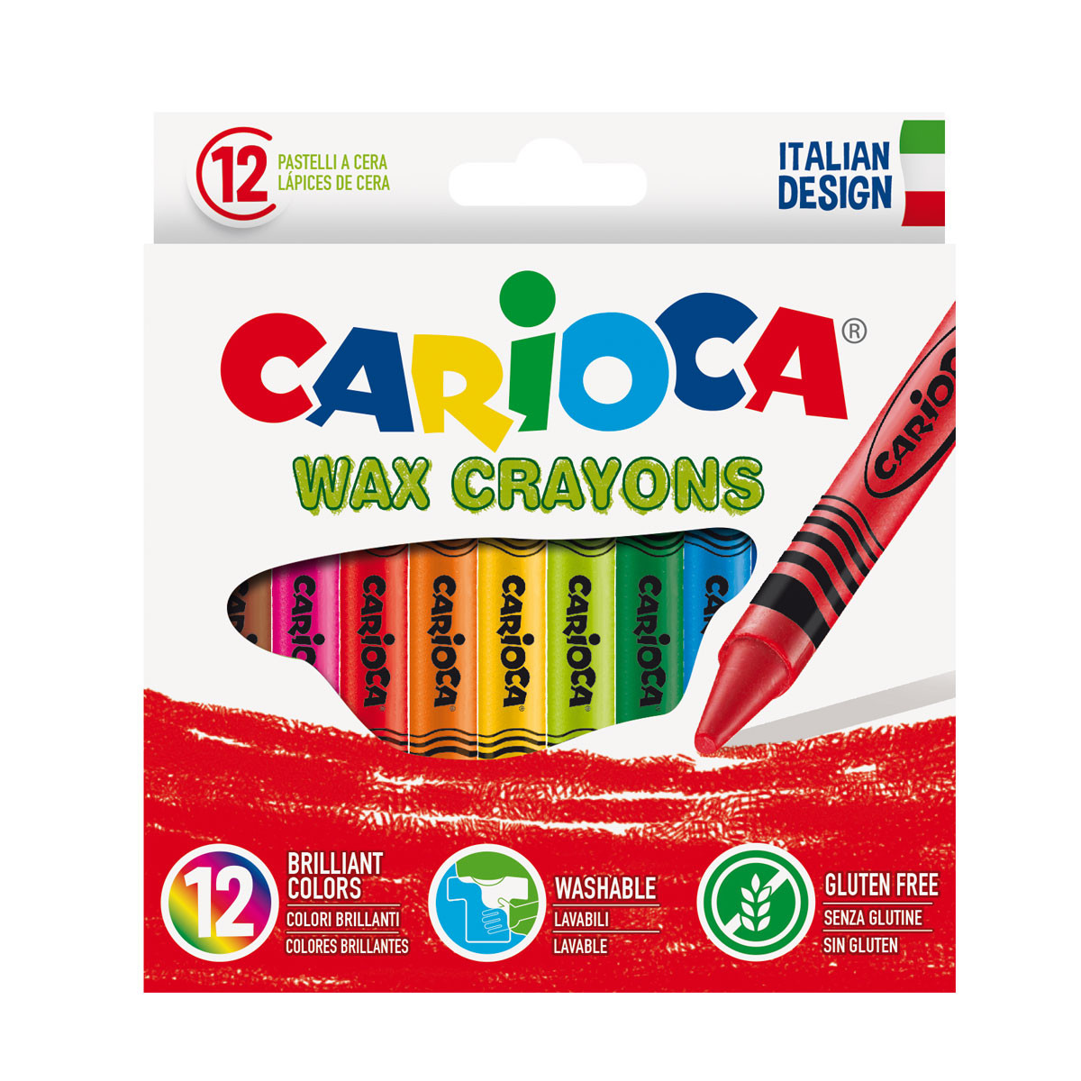 Пастели  CARIOCA WAX, 12цв.