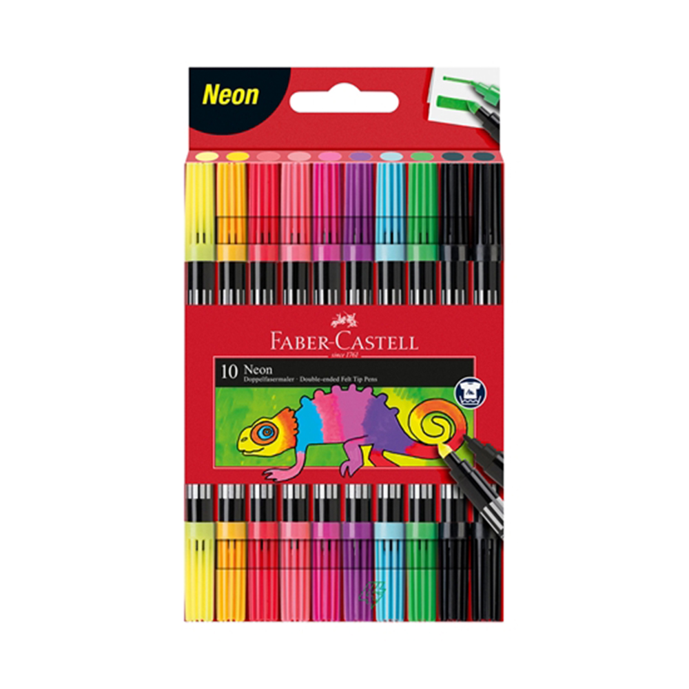 Флумастери Faber-Castell, 10цв., двувърхи