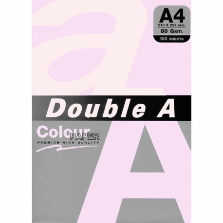 Цв. хартия Double A, 80гр., 100л., Flamingo