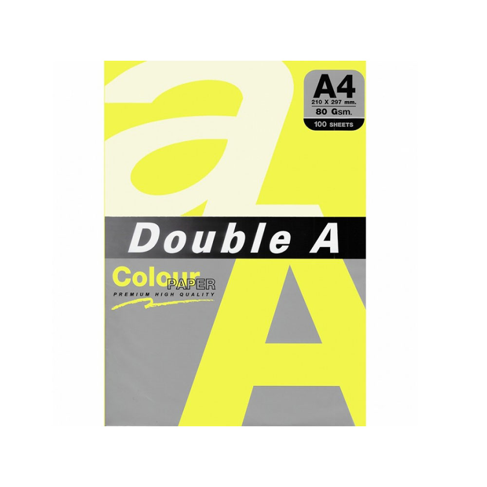 Цв. хартия Double A, 80гр., 100л., Lemon