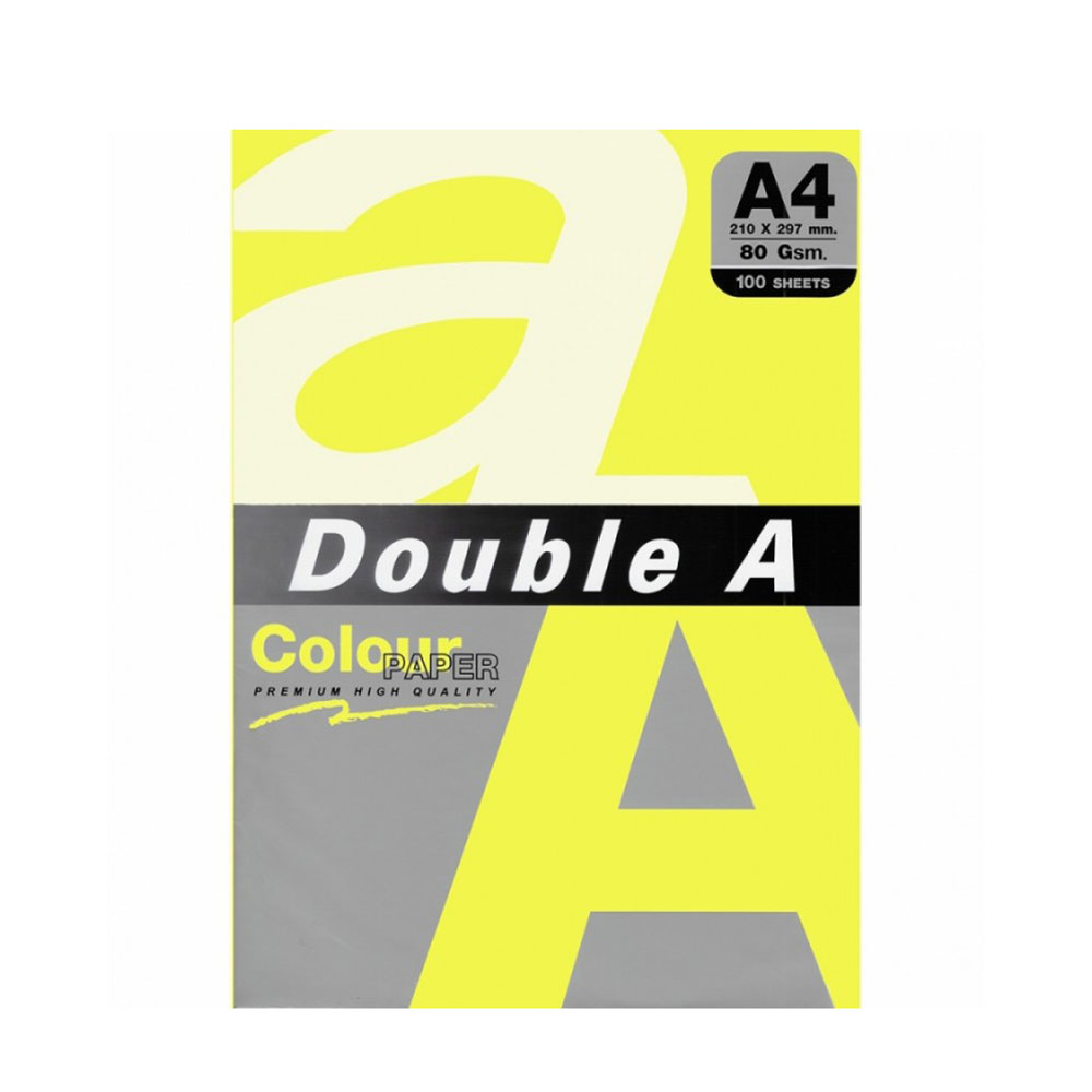 Цв. хартия Double A, 75гр., 100л., Neon Yellow