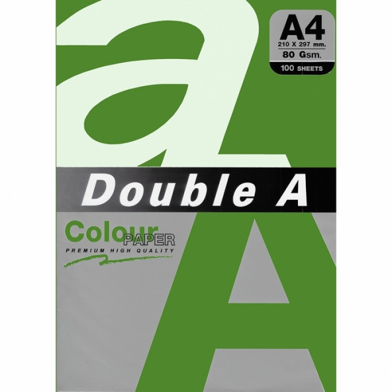 Цв. хартия Double A, 75гр., 100л., Neon Green
