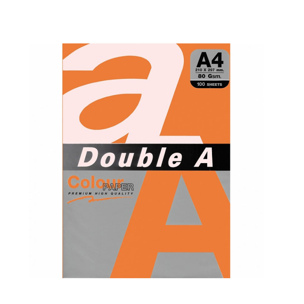 Цв. хартия Double A, 75гр., 100л., Neon Orange