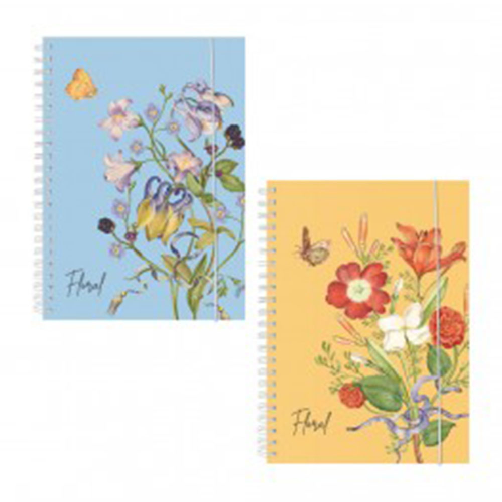 Тетрадка Spree Floral, м.ф., 80л., PVC,  спир., 74125
