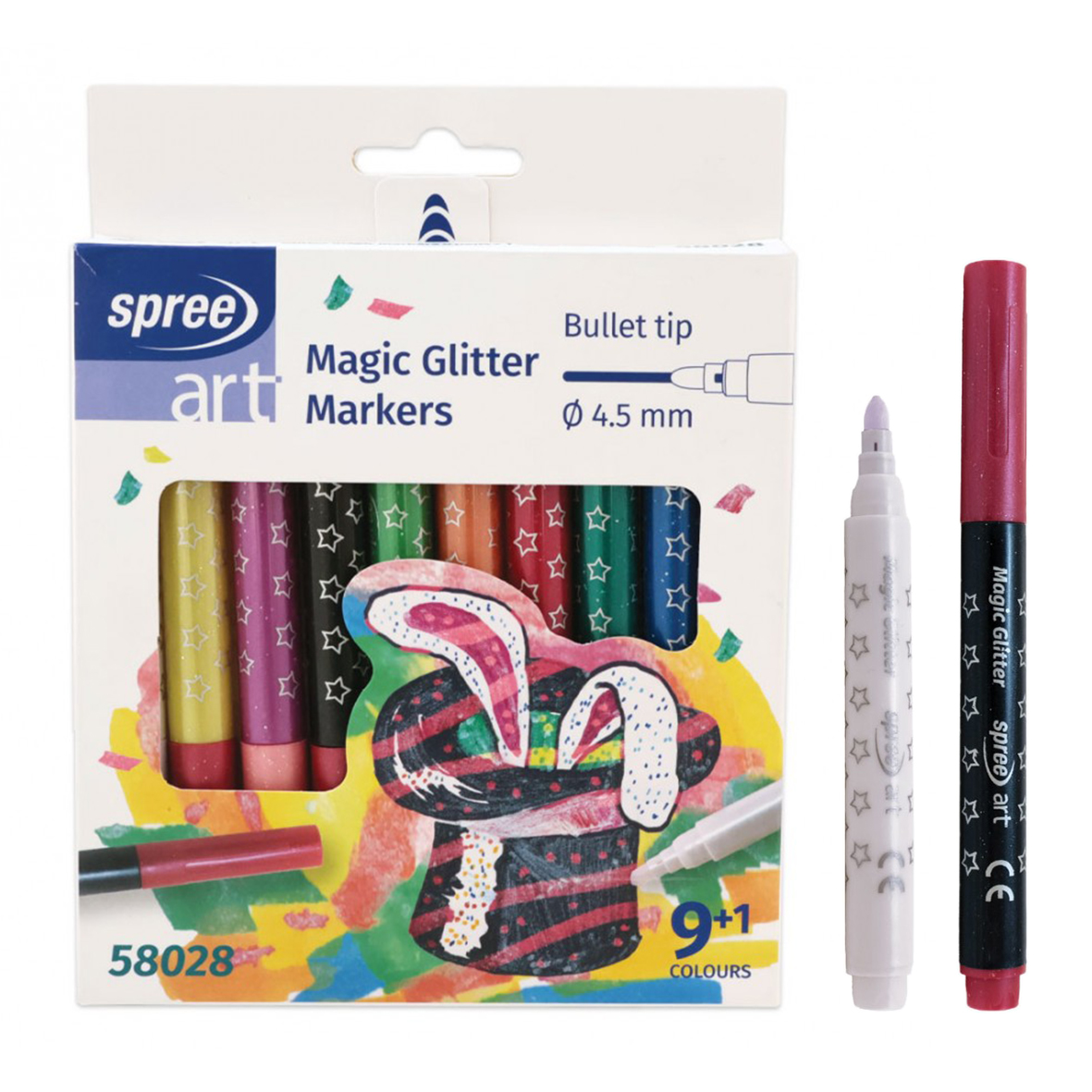 Флумастери SPREE Art Magic Glitter, 9+1цв.,58028