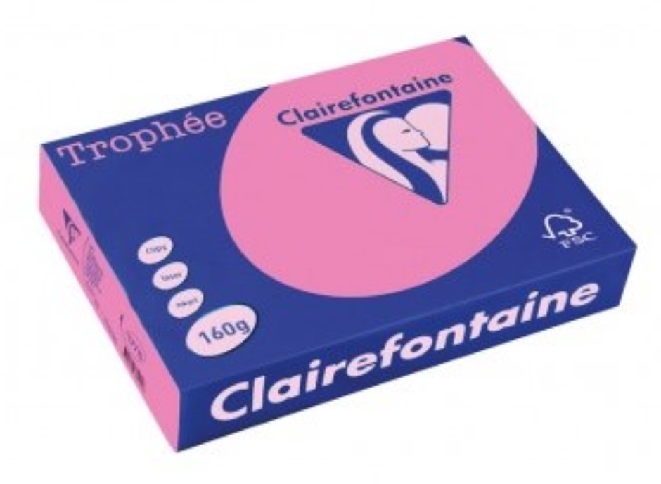 Цв. хартия Clairefontaine А4, 160гр, 1013 w.rose