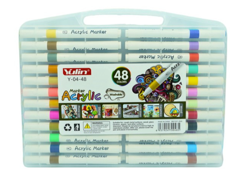 Маркери  акрилни YULIN, 48цв., 04-48