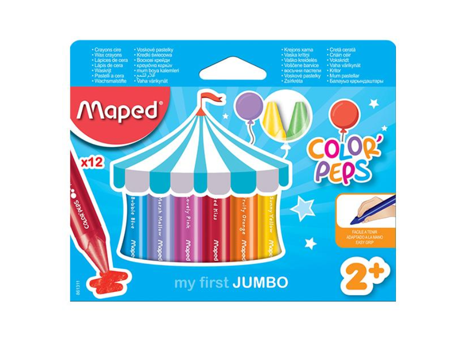 Маслени пастели MAPED ColorPeps JUMBO Early, 12цв.