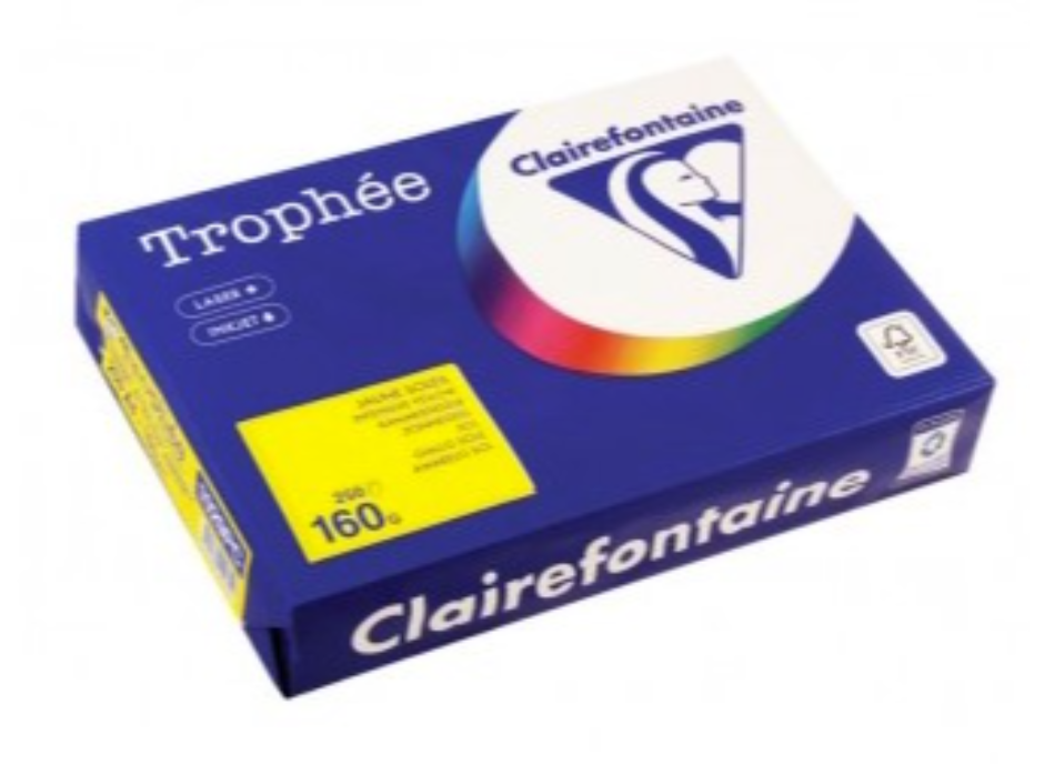 Цв. хартия Clairefontaine А4, 160гр, 1029 int.yellow