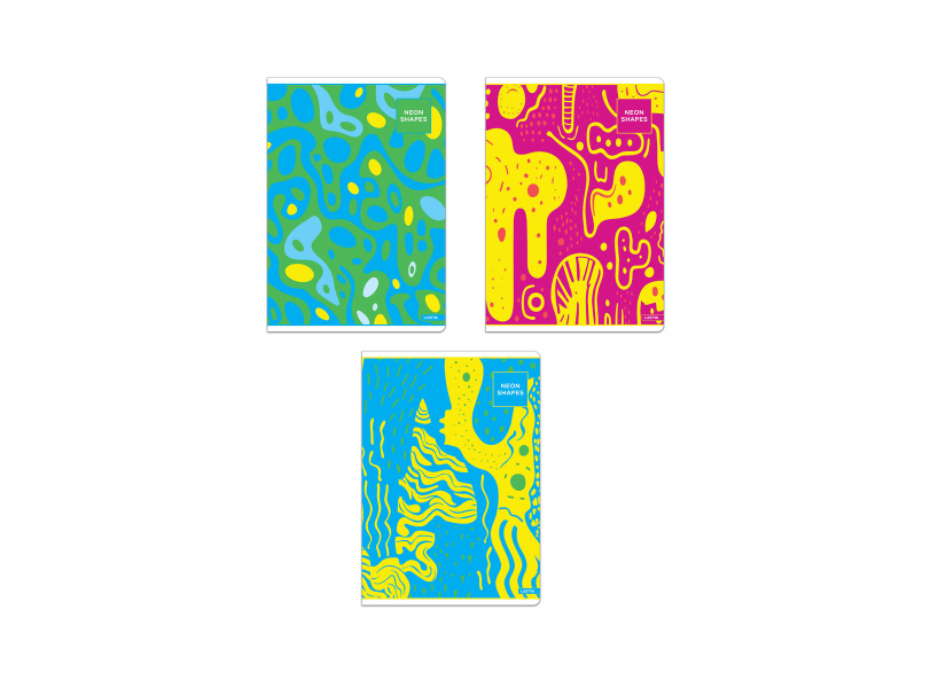 Тетрадка Lastva Neon Shapes, м.ф., 52л., 33435