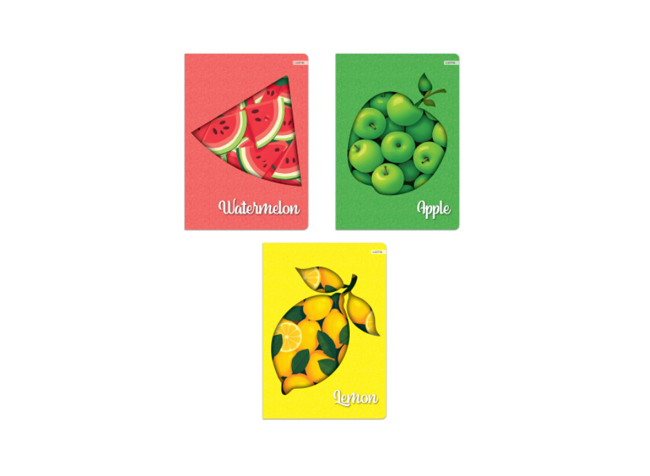 Тетрадка Lastva Neon Fruits, м.ф., 52л., 33431