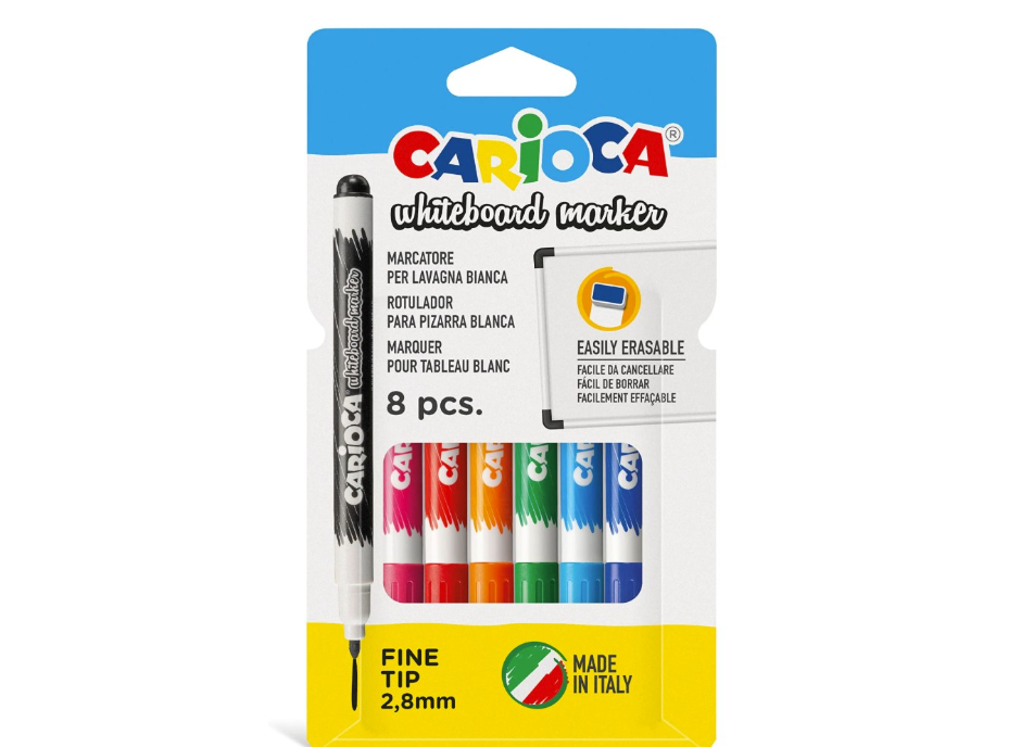 Маркери за б. дъска CARIOCA, 8цв., 42920